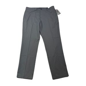 Perry Ellis Check Dress Pants Mens 36 x 32 Magnet Grey Modern-Fit‎ Stretch Tech
